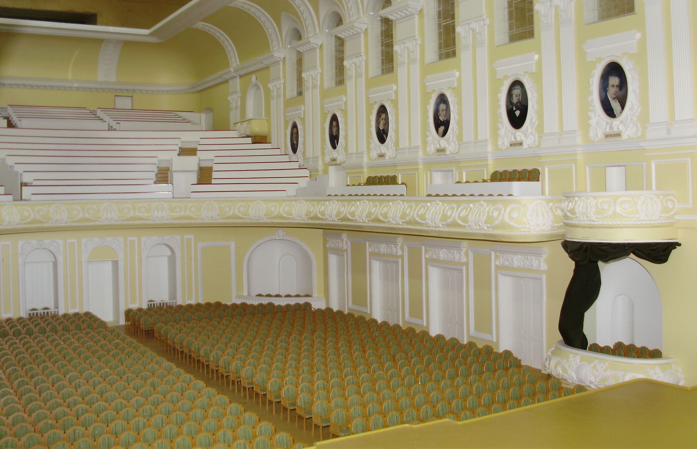 Model of the organ hall of the Moscow Conservatory